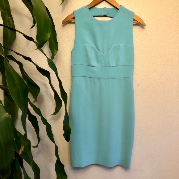Diane Von Furstenberg Turquoise Back Cut Out Dress
